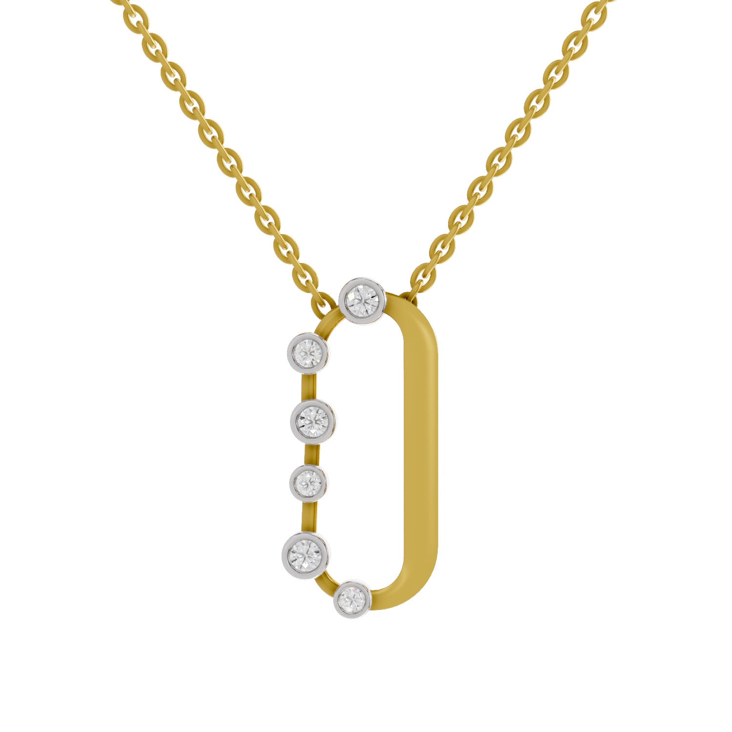0.31 Round Shape | 925 Sterling Silver Gold Plated Fashion Pendant