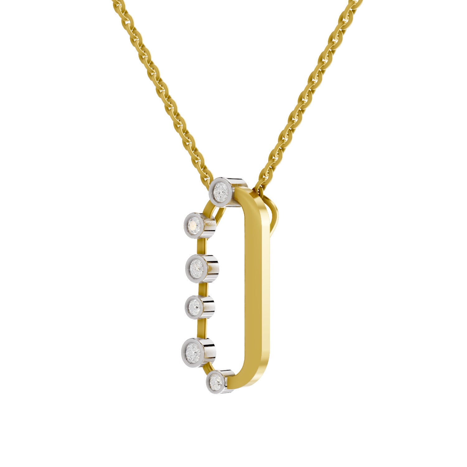 0.31 Round Shape | 925 Sterling Silver Gold Plated Fashion Pendant
