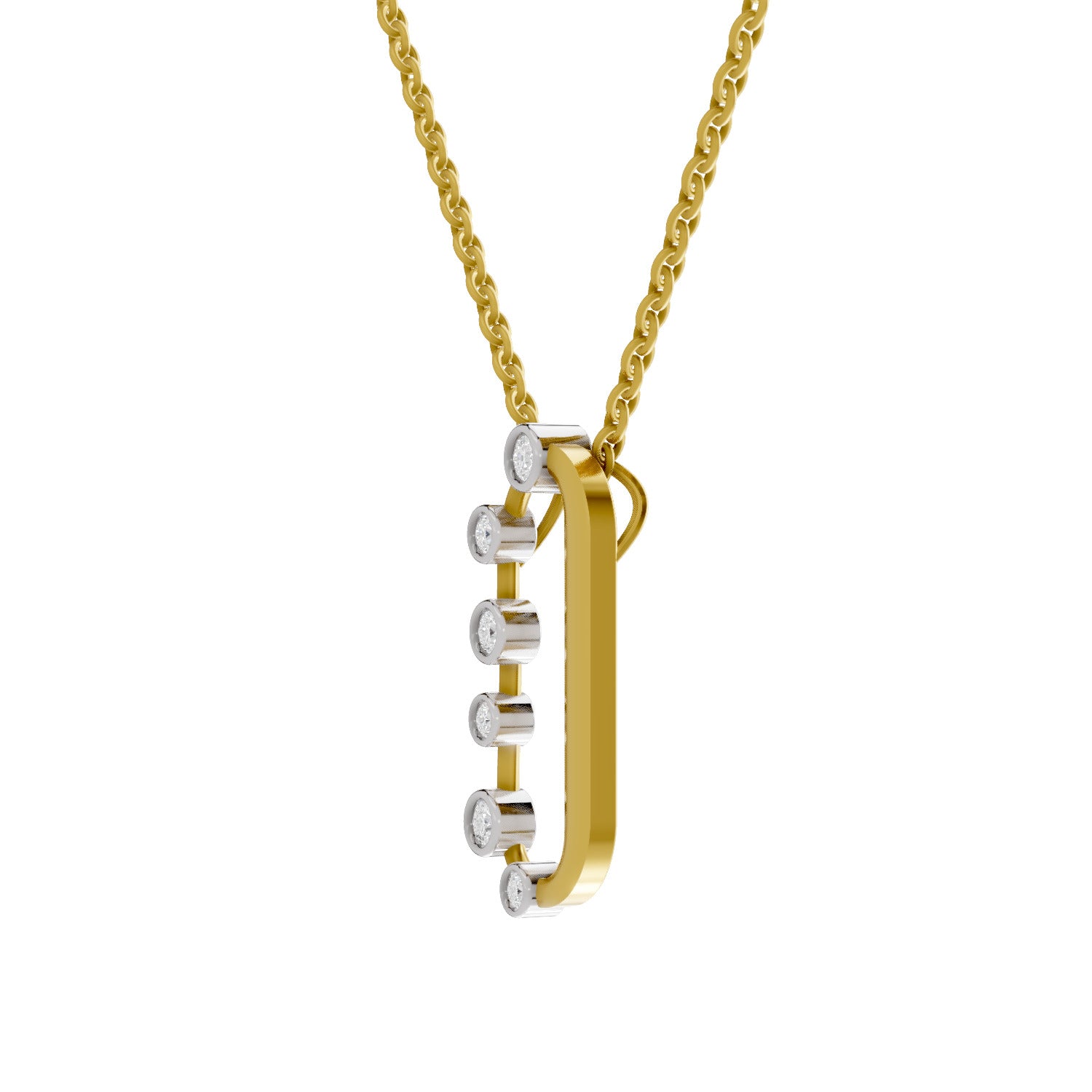 0.31 Round Shape | 925 Sterling Silver Gold Plated Fashion Pendant
