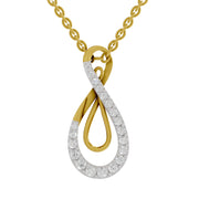 0.44 Round Shape | 925 Sterling Silver Gold Plated Infinity Pendant