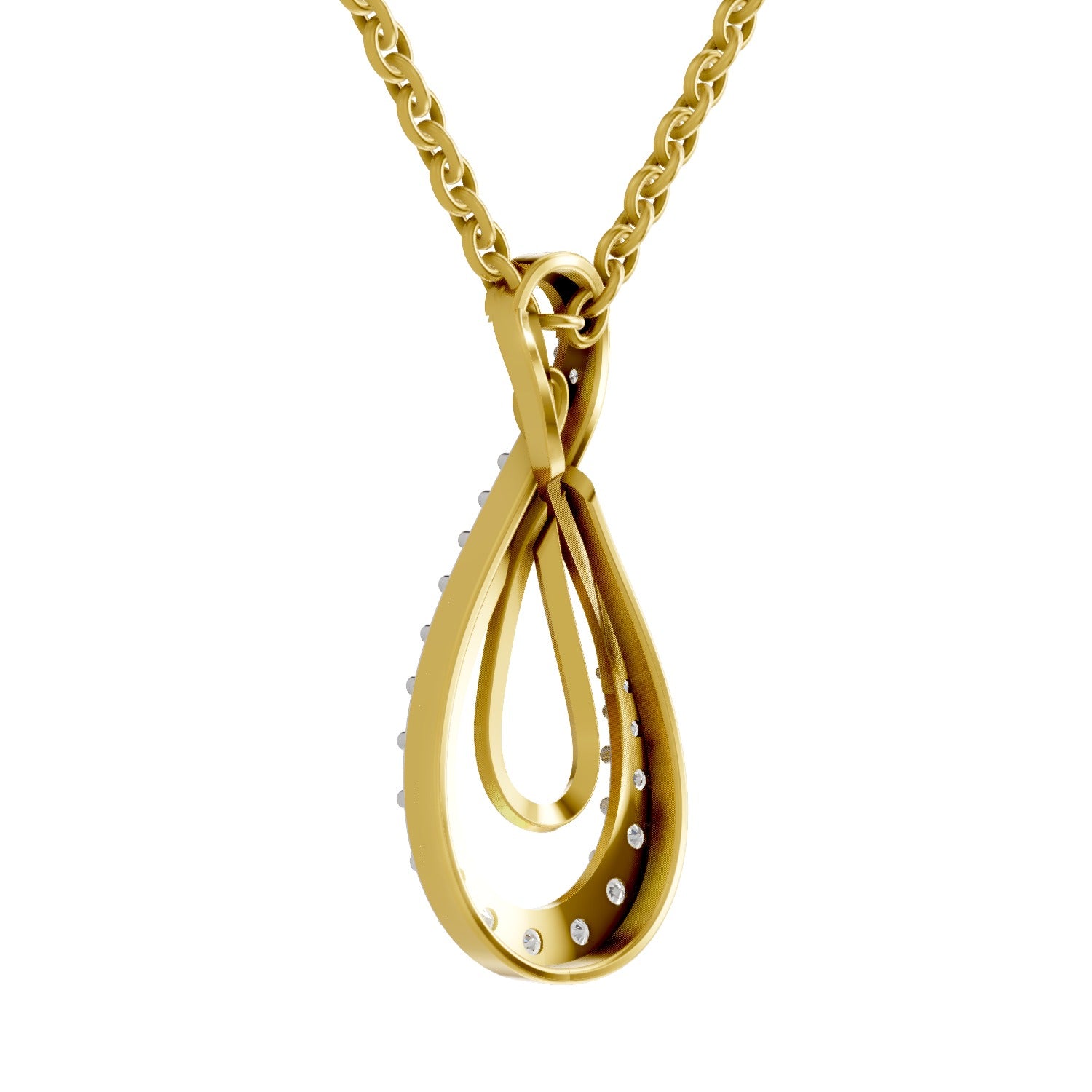 0.44 Round Shape | 925 Sterling Silver Gold Plated Infinity Pendant