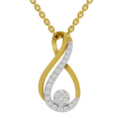0.4 Round Shape | 925 Sterling Silver Gold Plated Infinity Pendant
