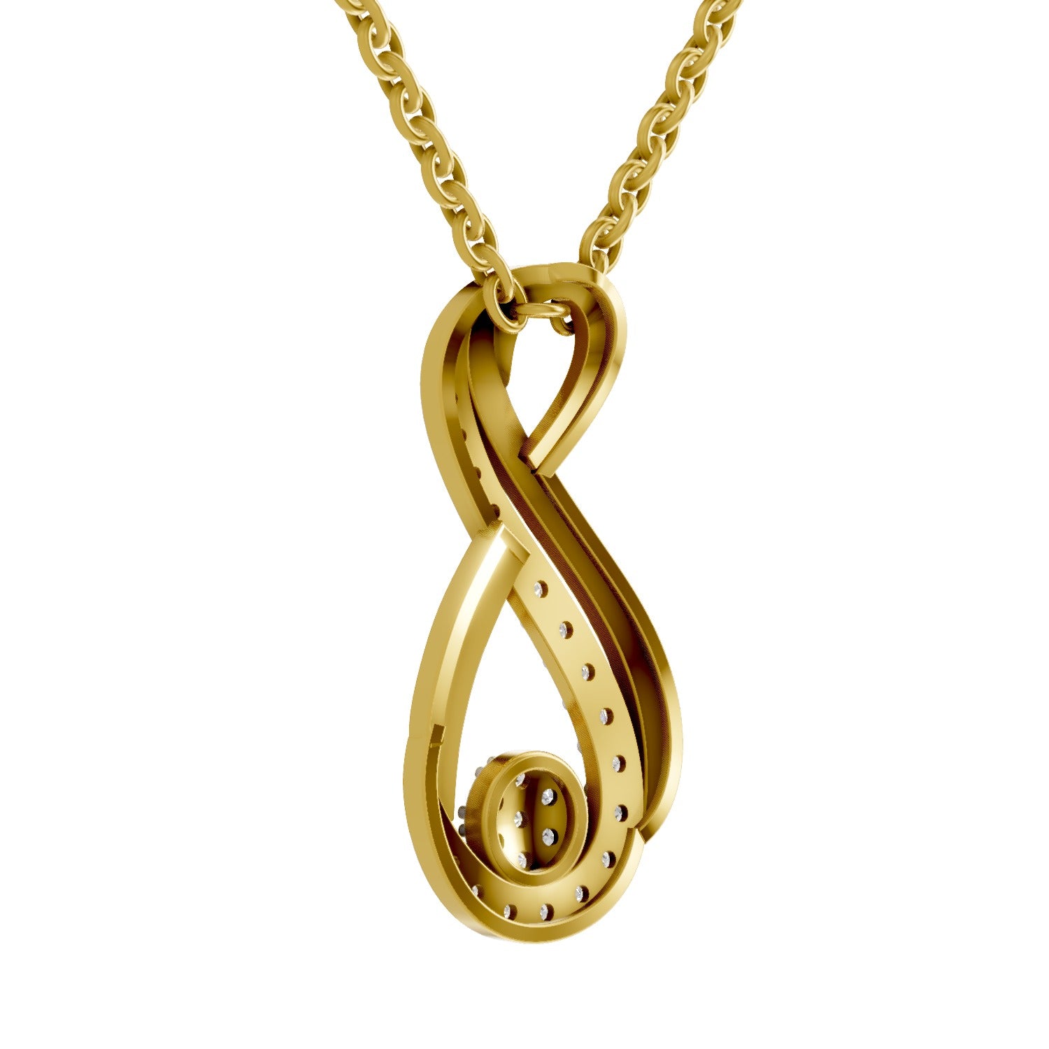 0.4 Round Shape | 925 Sterling Silver Gold Plated Infinity Pendant