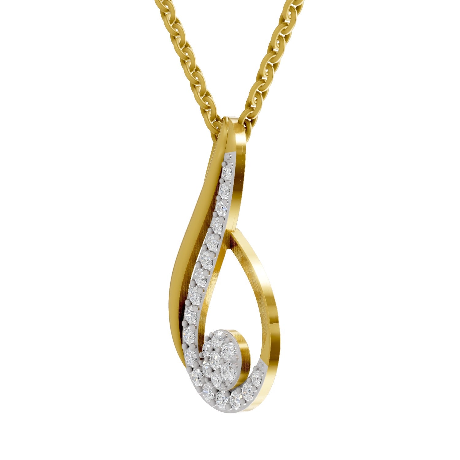 0.4 Round Shape | 925 Sterling Silver Gold Plated Infinity Pendant