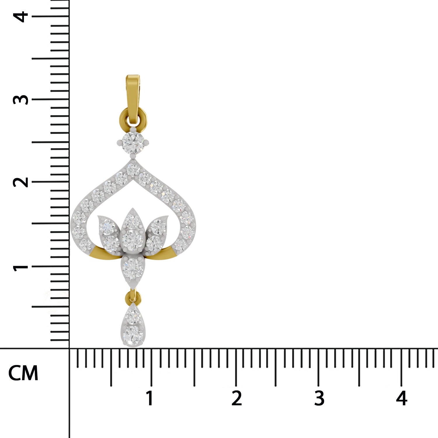0.6 Carat| 925 Sterling Silver Gold Plated Lotus Pendant Necklace