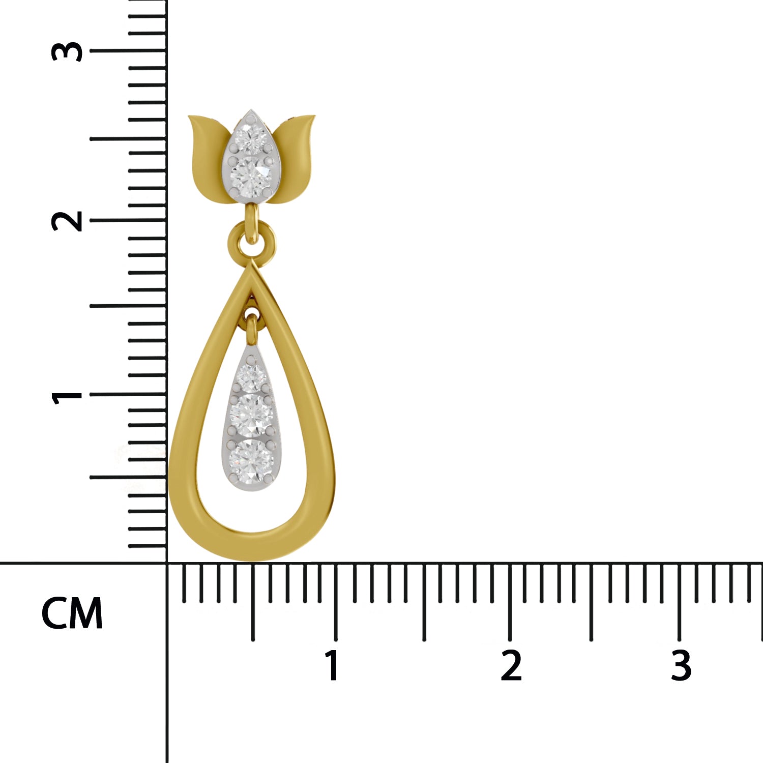 0.26 Round Shape | 925 Sterling Silver Gold Plated Lotus Pendant