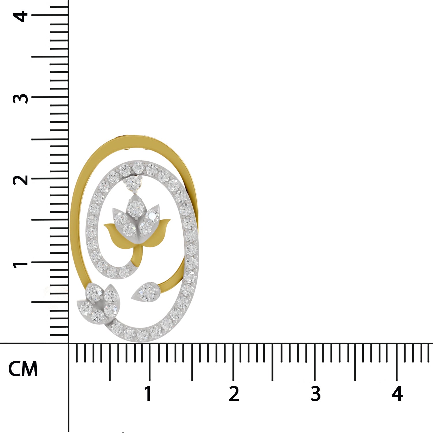 0.61 Round Shape | 925 Sterling Silver Gold Plated Lotus Pendant