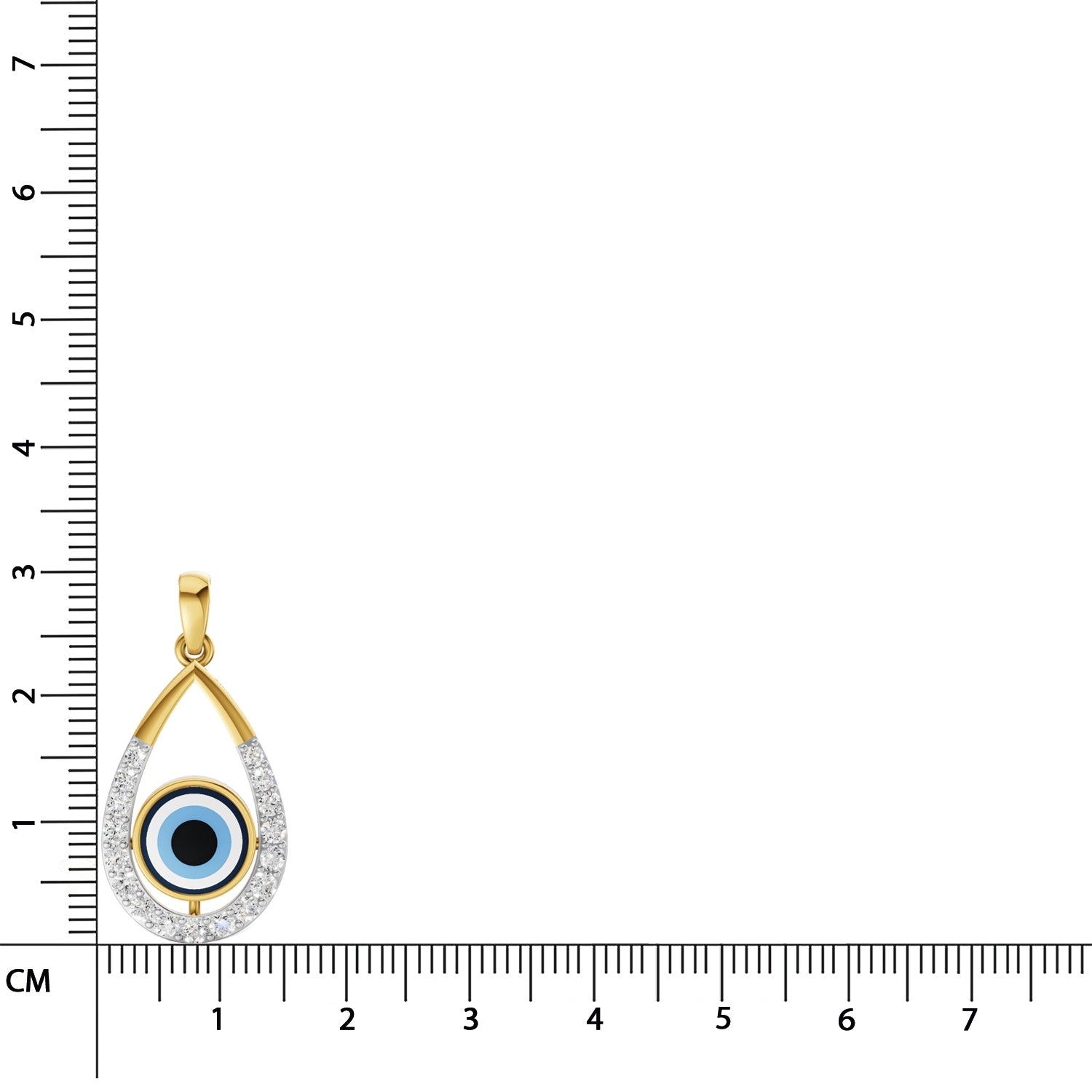 0.56 Carat| 925 Sterling Silver Gold Plated Evil Eye Pendant Necklace
