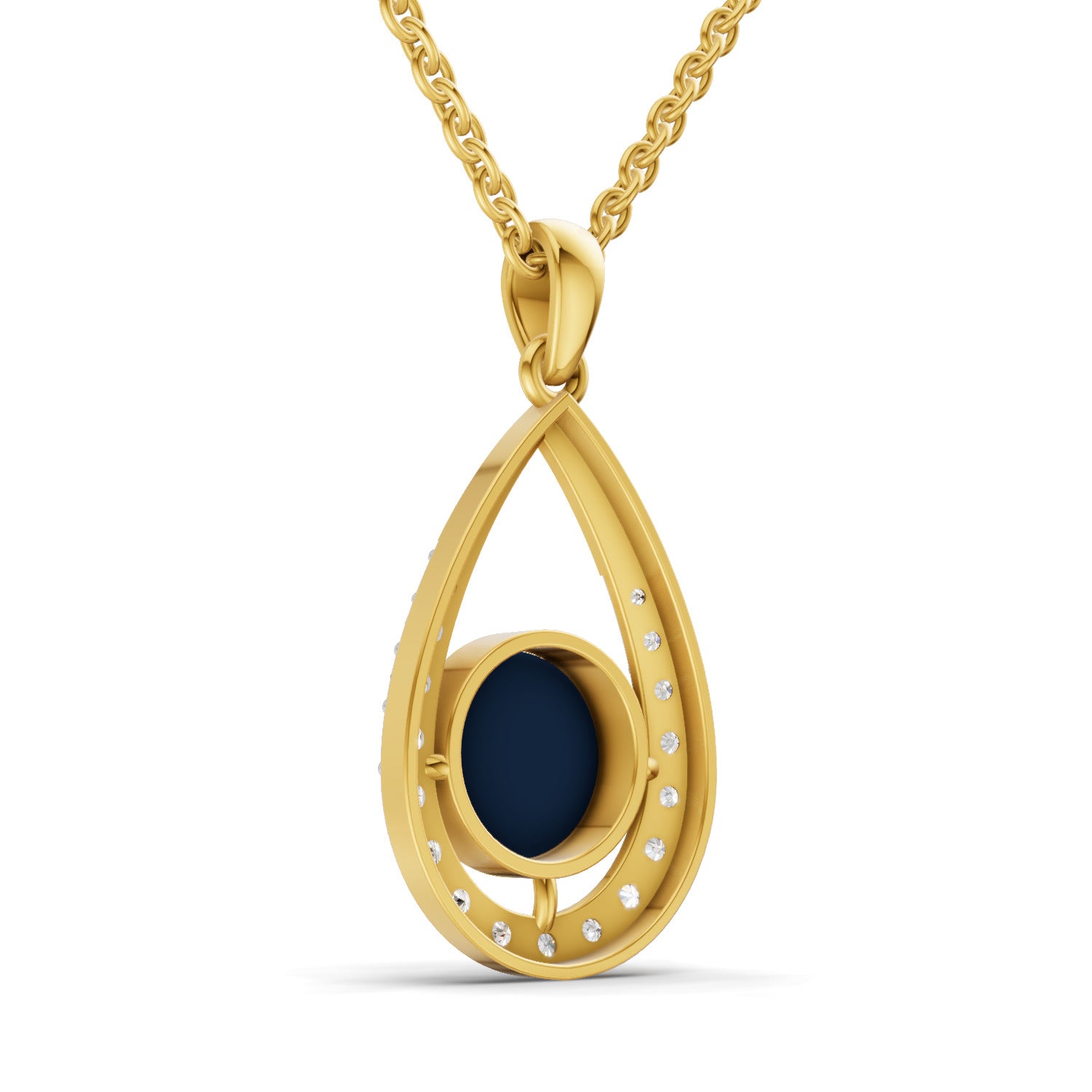 0.56 Carat| 925 Sterling Silver Gold Plated Evil Eye Pendant Necklace