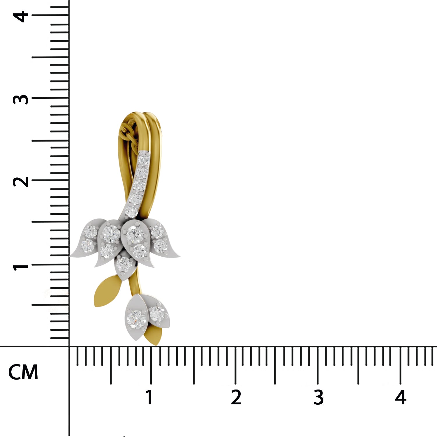 0.34 Round Shape | 925 Sterling Silver Gold Plated Lotus Pendant