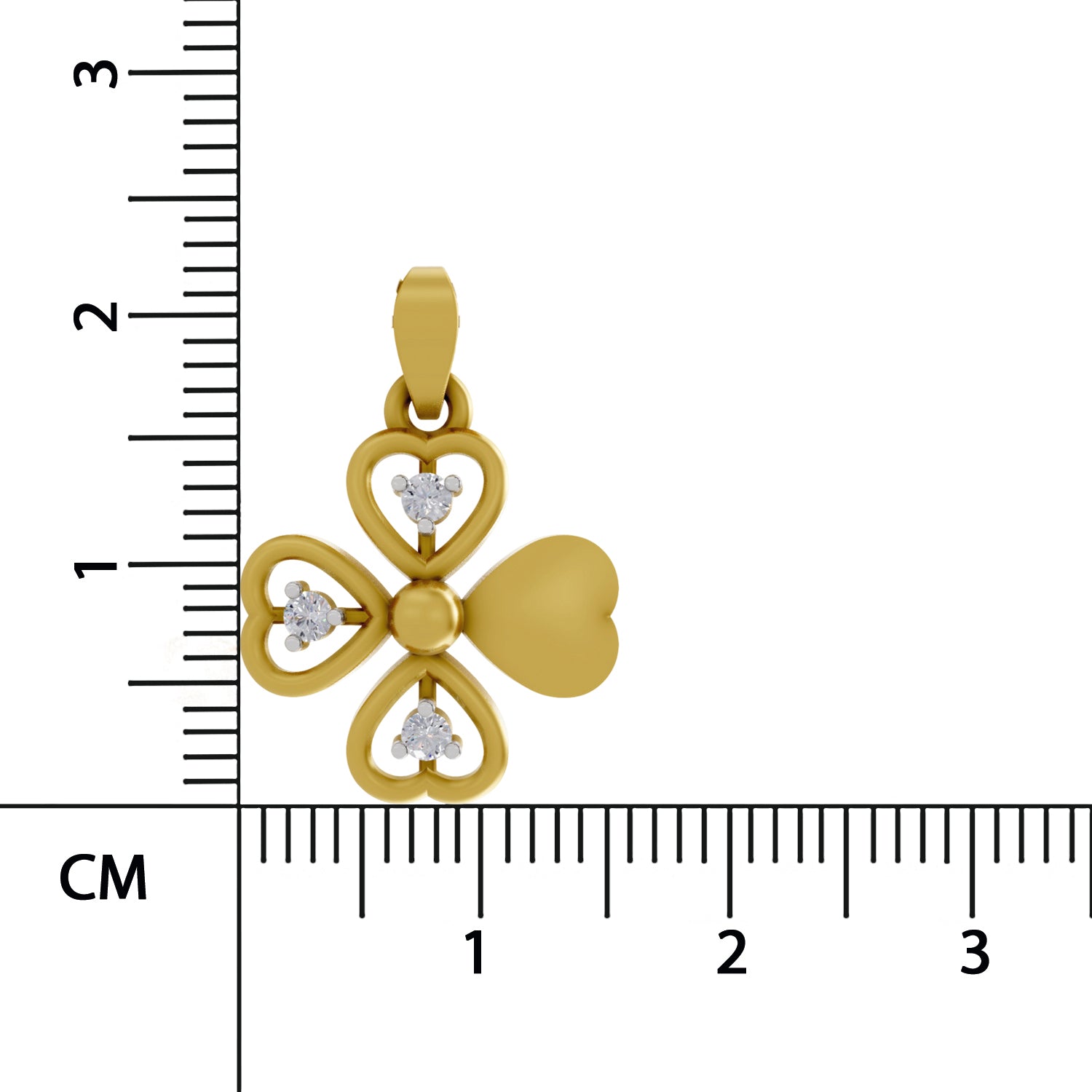 0.08 Round Shape | 925 Sterling Silver Gold Plated Floral Pendant