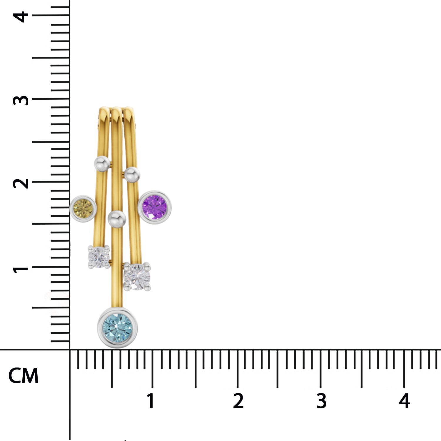 0.1 Round Shape | 925 Sterling Silver Gold Plated Fancy Pendant