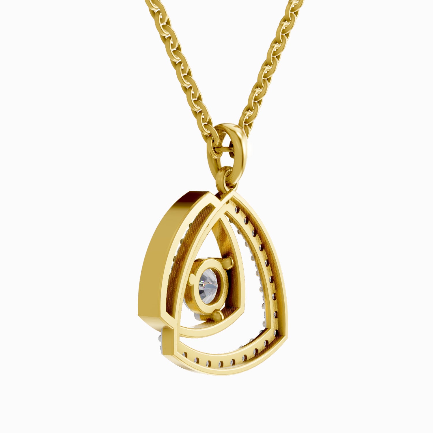 0.9 Carat| 925 Sterling Silver Gold Plated Fashion Pendant Necklace