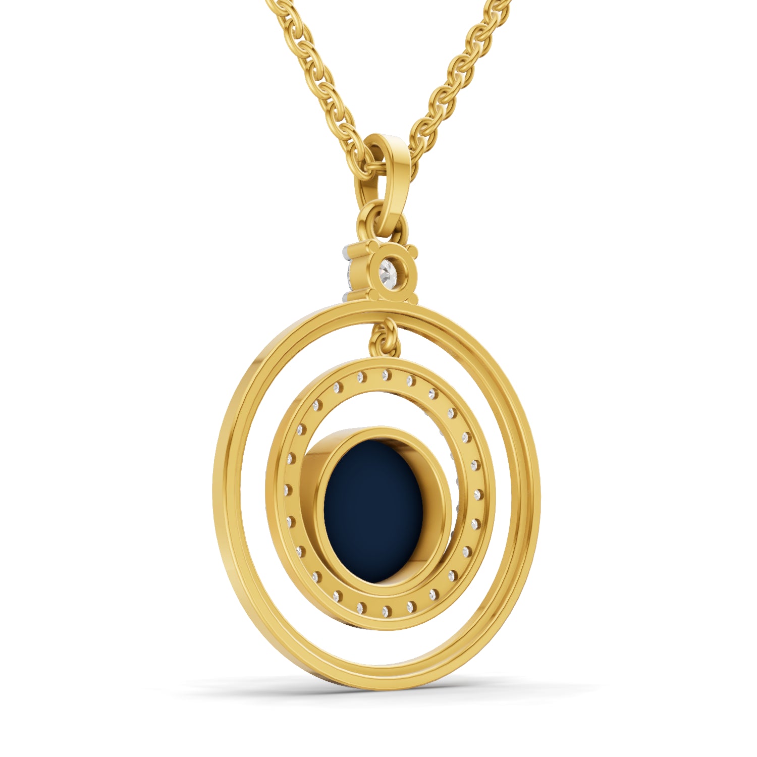 0.59 Carat| 925 Sterling Silver Gold Plated Evil Eye Pendant Necklace