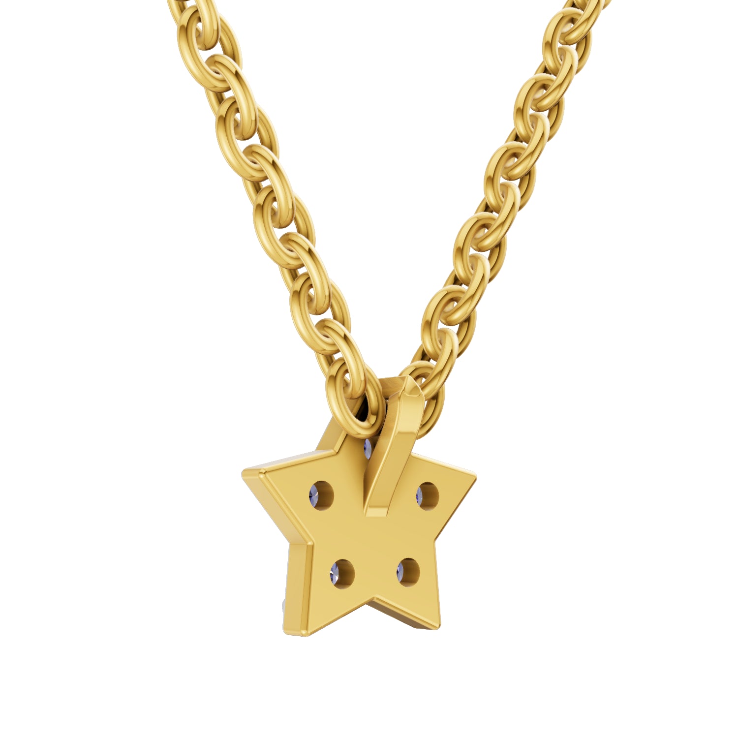 0.02 Carat| 925 Sterling Silver Gold Plated Star Pendant Necklace