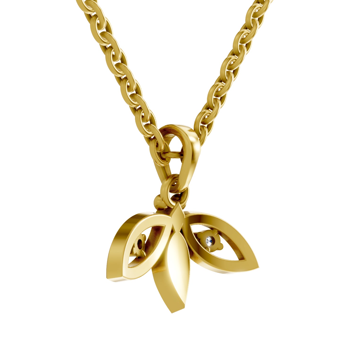 0.04 Carat| 925 Sterling Silver Gold Plated Bee Pendant Necklace