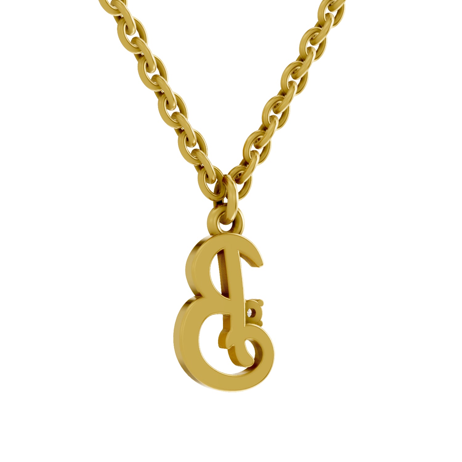 0.02 Carat| 925 Sterling Silver Gold Plated Initial B Pendant Necklace
