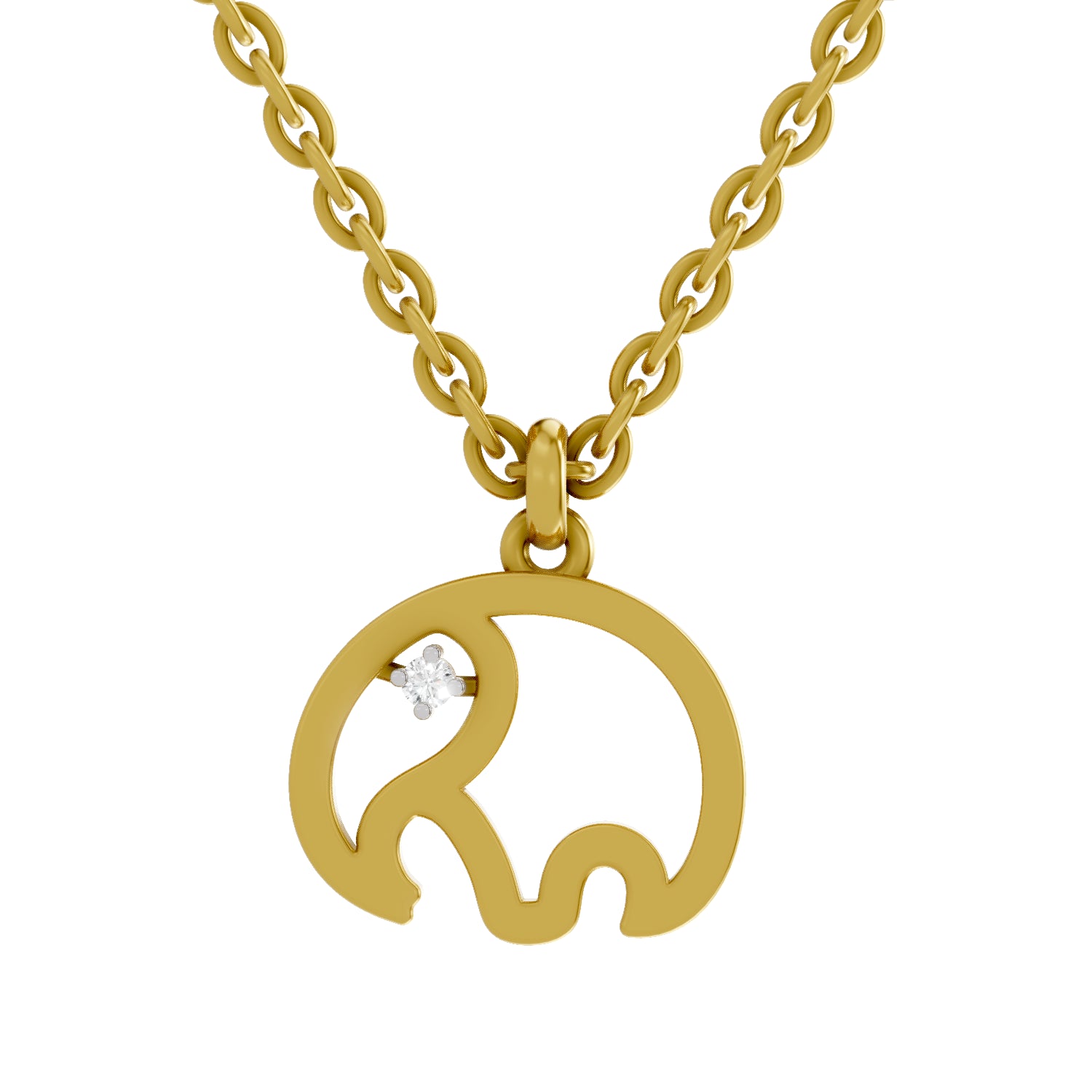 0.01 Carat| 925 Sterling Silver Gold Plated Kid's Pendant Necklace