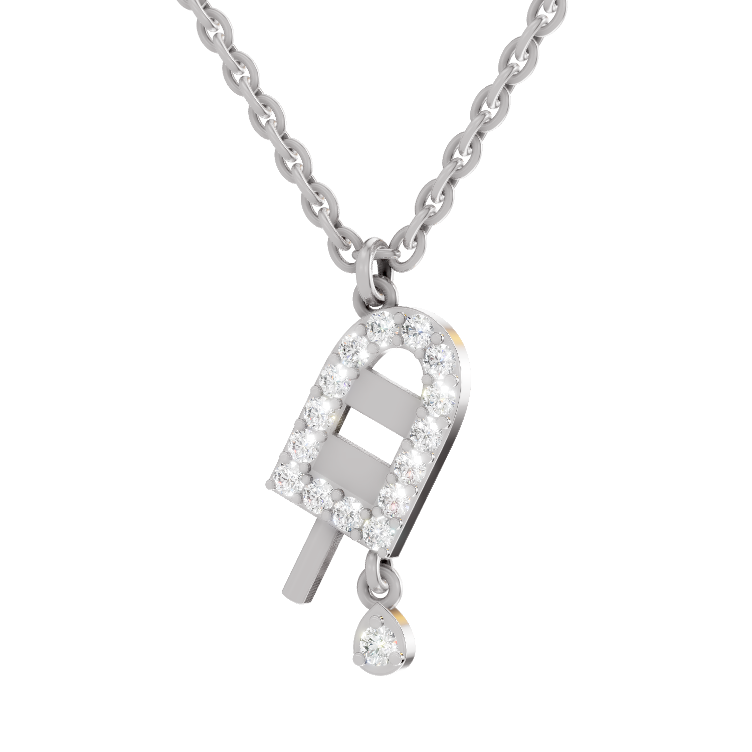 0.31 Carat Popsicle Pendant | 14K White Gold