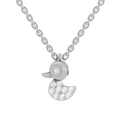 0.18 Carat Pave-Set Rubber Ducky Pendant | 14K White Gold