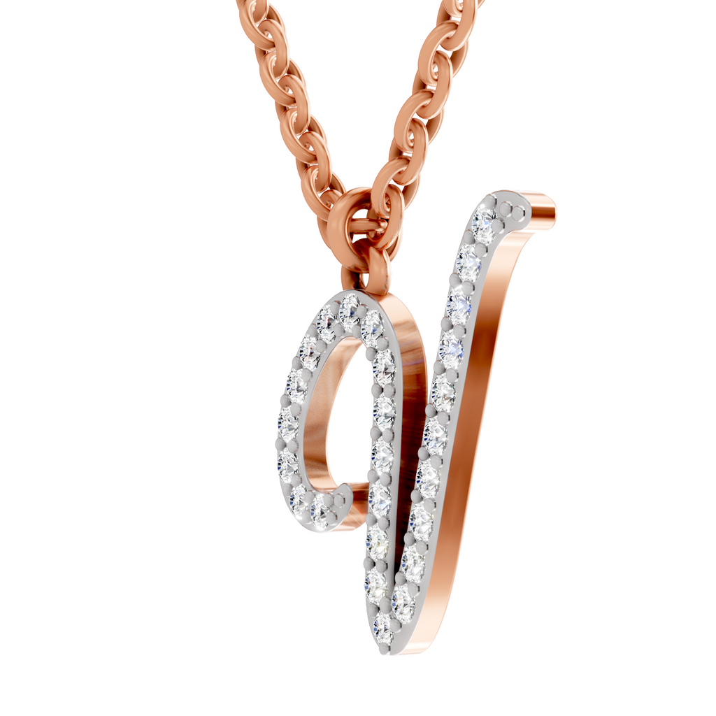 0.31 Carat Velvet V Pendant | 14K Rose Gold