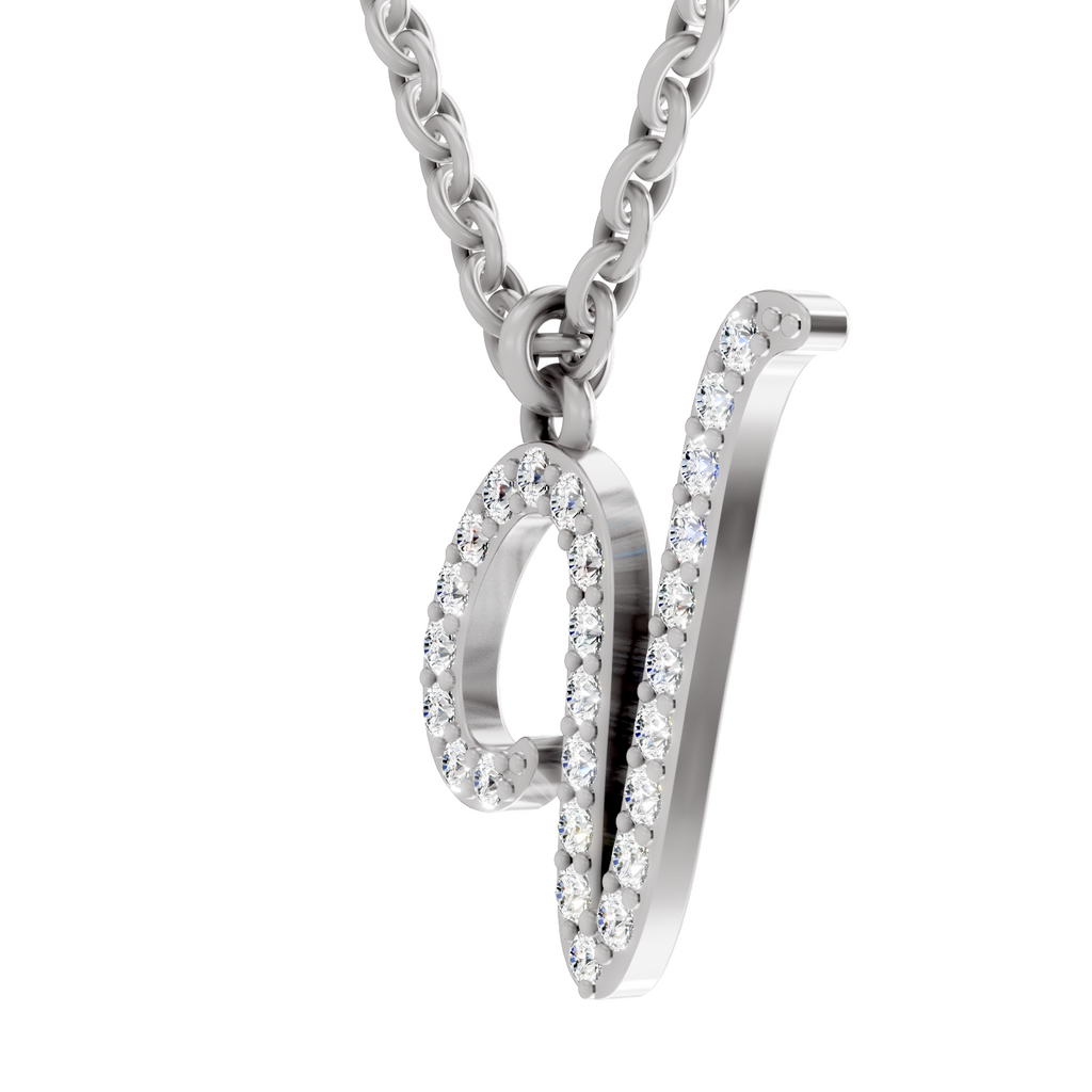 0.31 Carat Velvet V Pendant | 14K White Gold