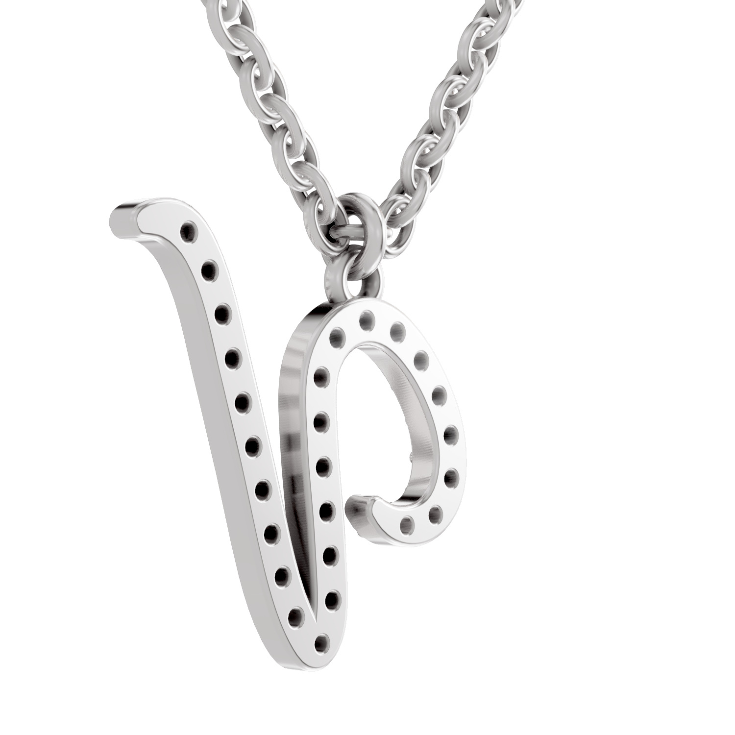 0.31 Carat Velvet V Pendant | 14K White Gold