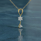 0.1 Ct Floral Diamond Pendant Necklace in 14Kt