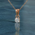 0.1 Ct Classic Solitaire Diamond Pendant Necklace in 14Kt