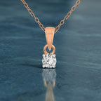 0.2 Ct Classic Solitaire Diamond Pendant Necklace in 14Kt