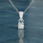 0.2 Ct Classic Solitaire Diamond Pendant Necklace in 14Kt