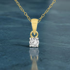 0.2 Ct Classic Solitaire Diamond Pendant Necklace in 14Kt