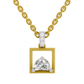 0.29 Carat Half-Moon Frame Pendant | 14K Yellow Gold