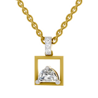 0.29 Carat Half-Moon Frame Pendant | 14K Yellow Gold
