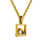 0.29 Carat Half-Moon Frame Pendant | 14K Yellow Gold