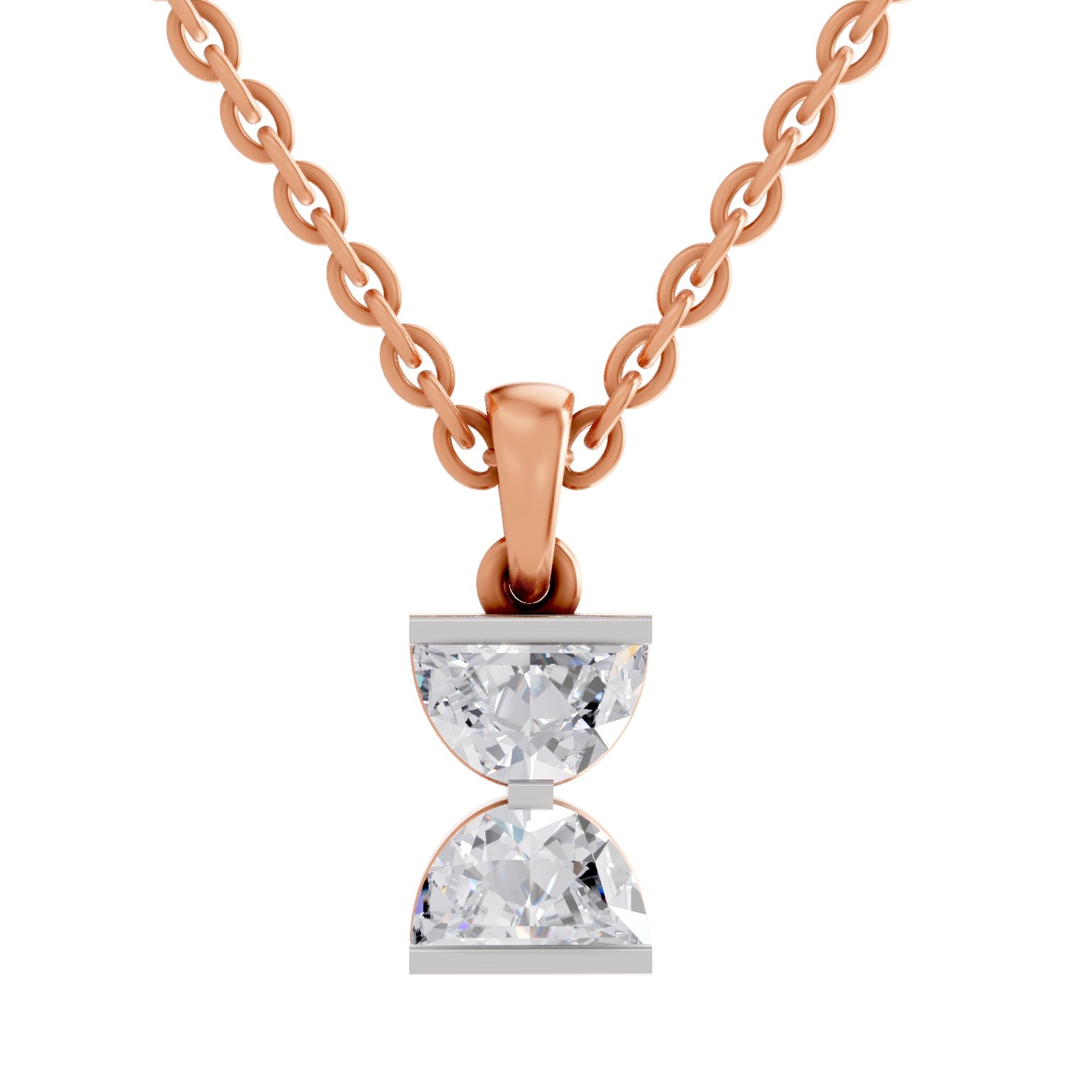 0.79 Carat Hourglass Pendant | 14K Rose Gold