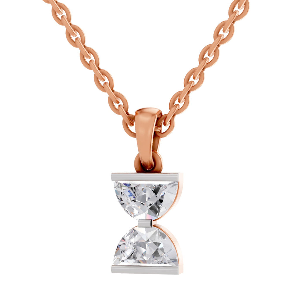 0.79 Carat Lab Grown Diamond Hourglass Pendant in 14K