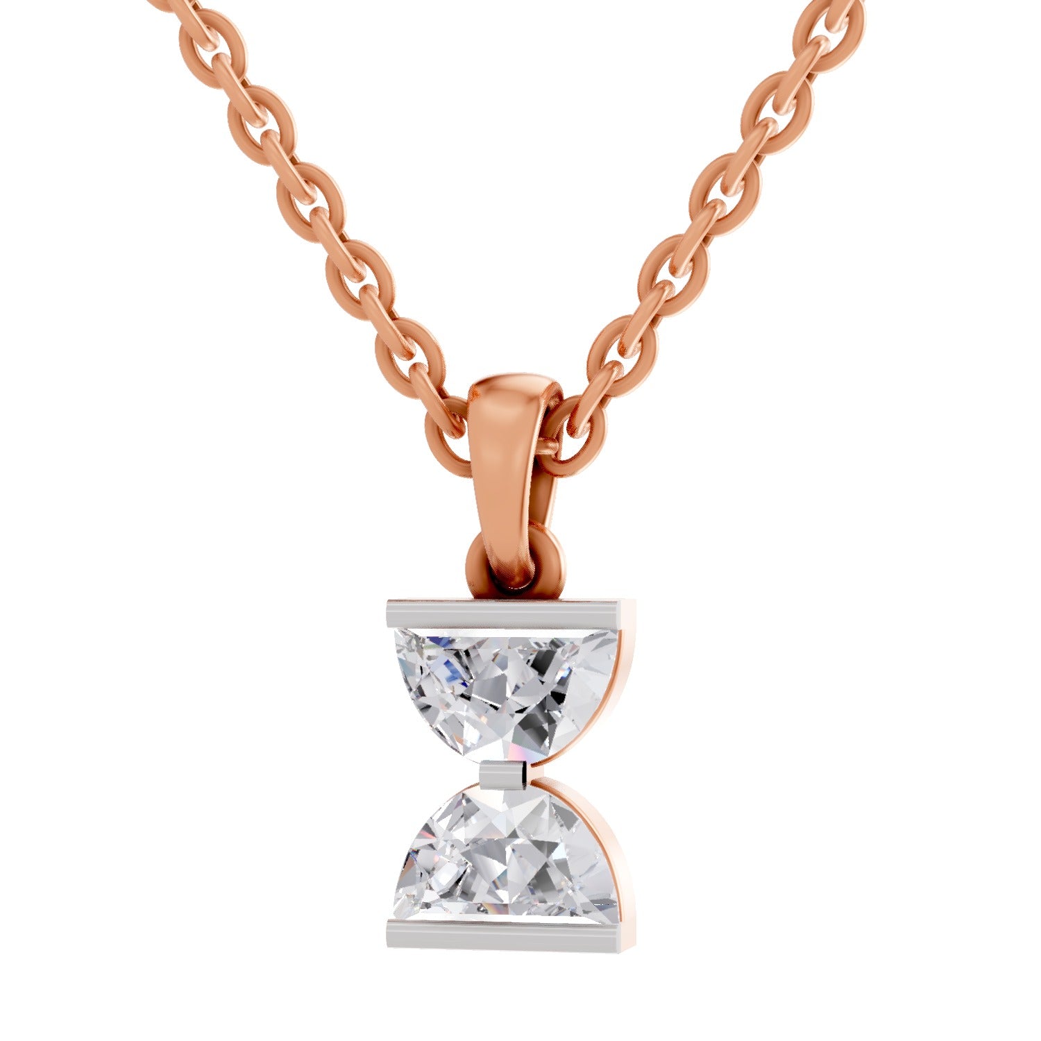 0.79 Carat Lab Grown Diamond Hourglass Pendant in 14K
