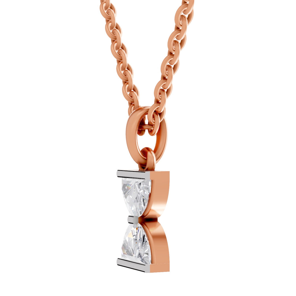 0.79 Carat Lab Grown Diamond Hourglass Pendant in 14K