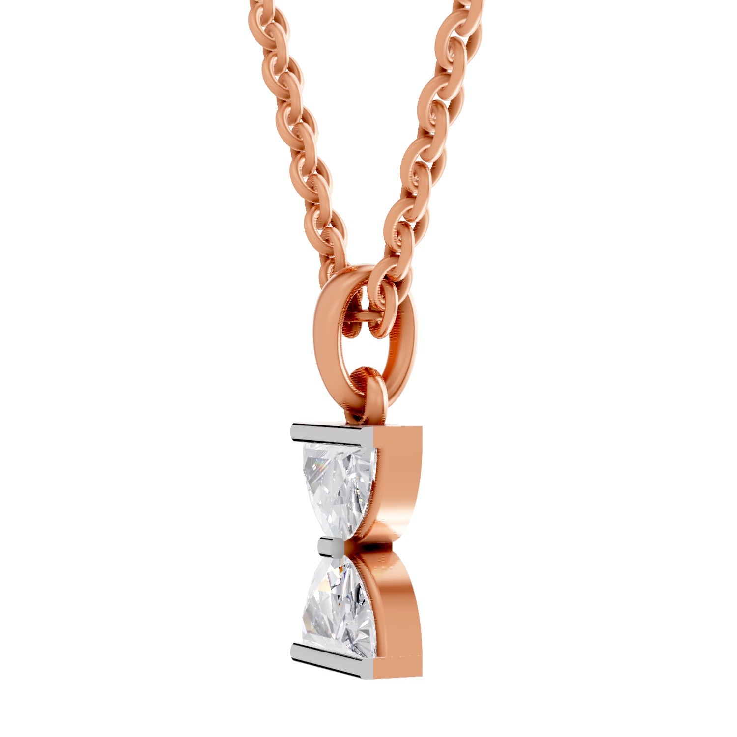 0.79 Carat Lab Grown Diamond Hourglass Pendant in 14K