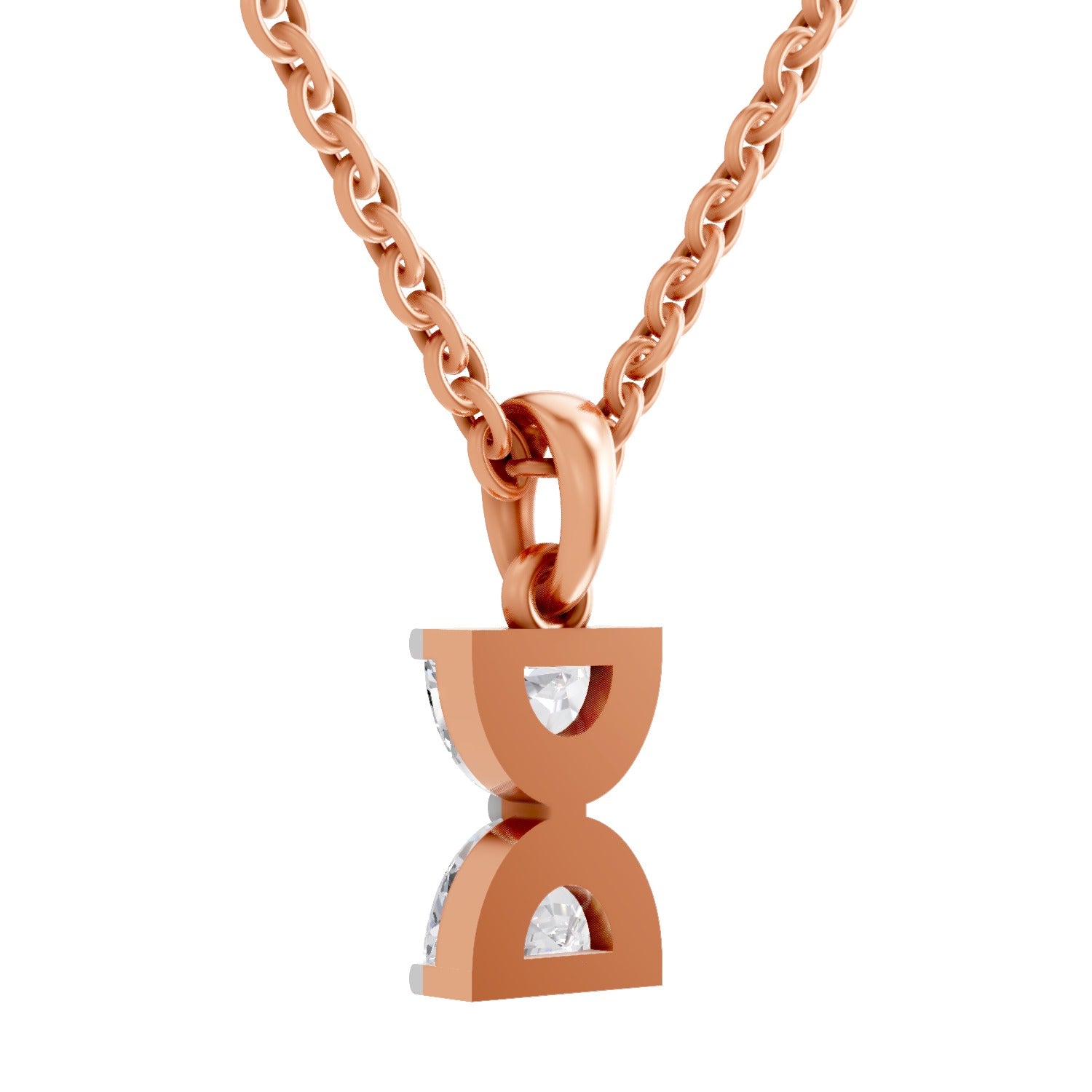 0.79 Carat Lab Grown Diamond Hourglass Pendant in 14K
