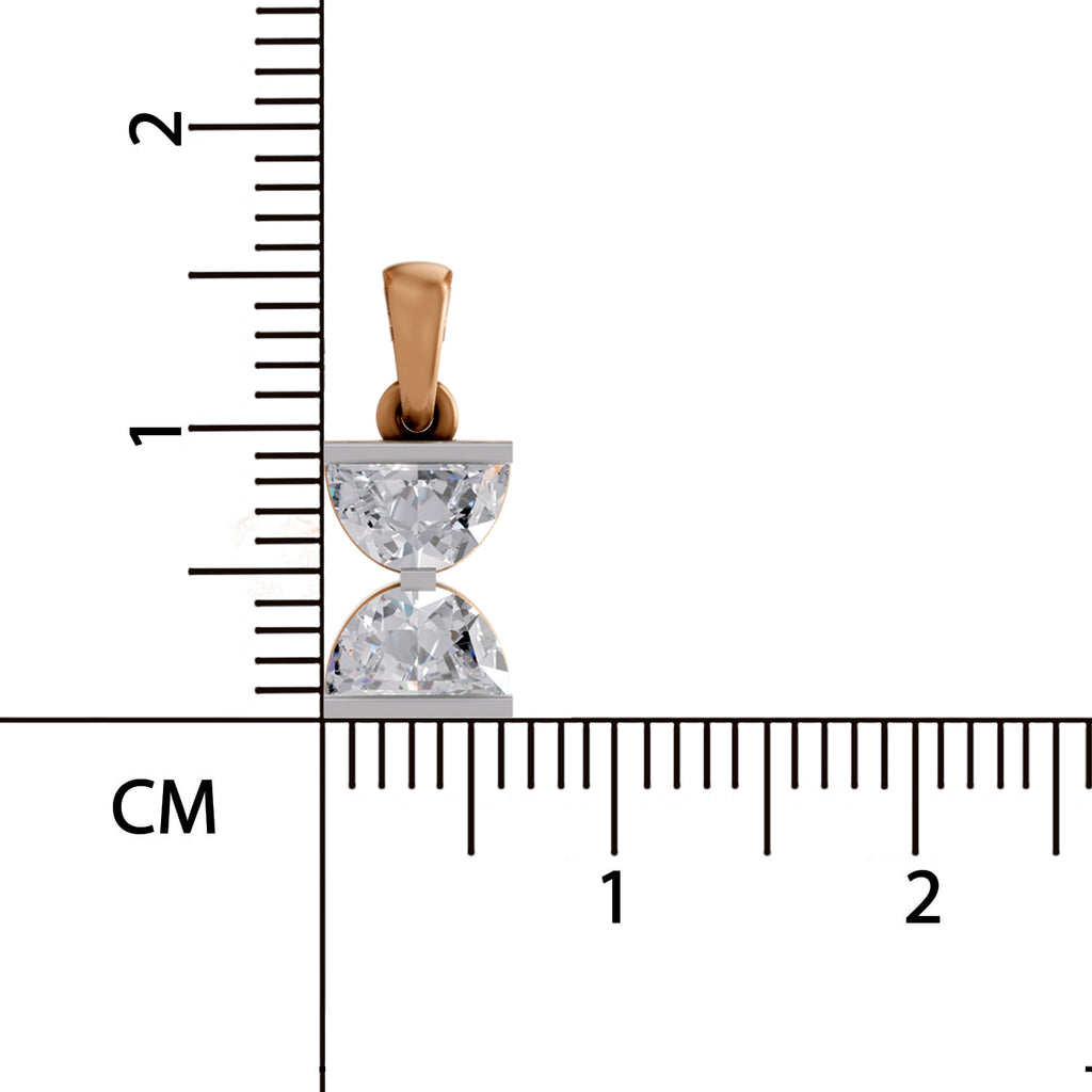 0.79 Carat Lab Grown Diamond Hourglass Pendant in 14K