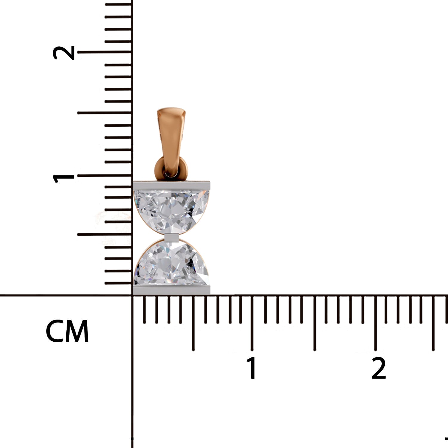 0.79 Carat Lab Grown Diamond Hourglass Pendant in 14K
