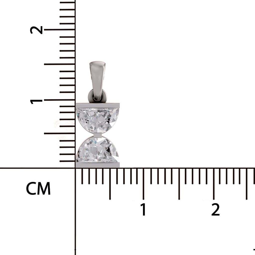 0.79 Carat Lab Grown Diamond Hourglass Pendant in 14K