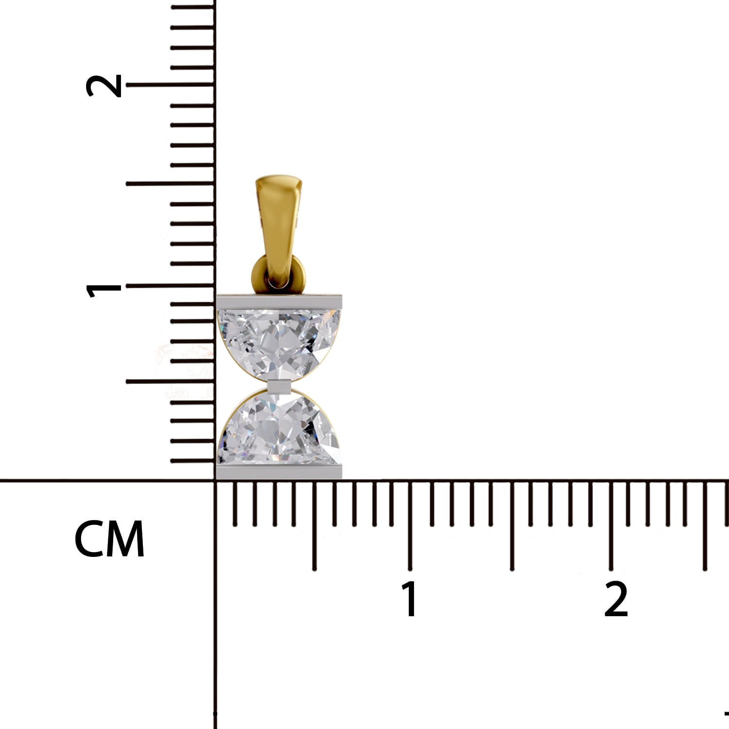0.79 Carat Lab Grown Diamond Hourglass Pendant in 14K