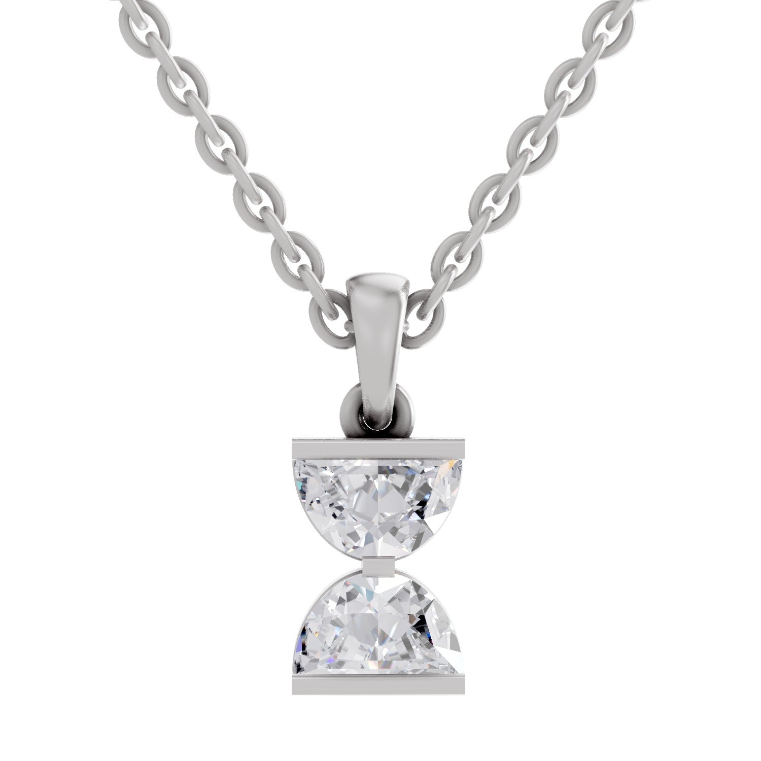 0.79 Carat Hourglass Pendant | 14K White Gold