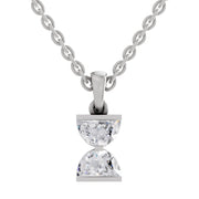 0.79 Carat Hourglass Pendant | 14K White Gold