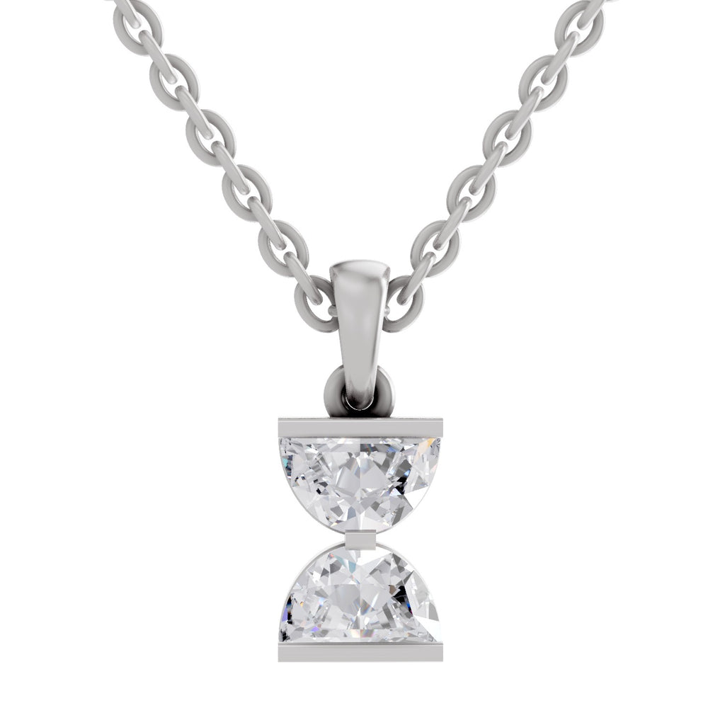 0.79 Carat Lab Grown Diamond Hourglass Pendant in 14K