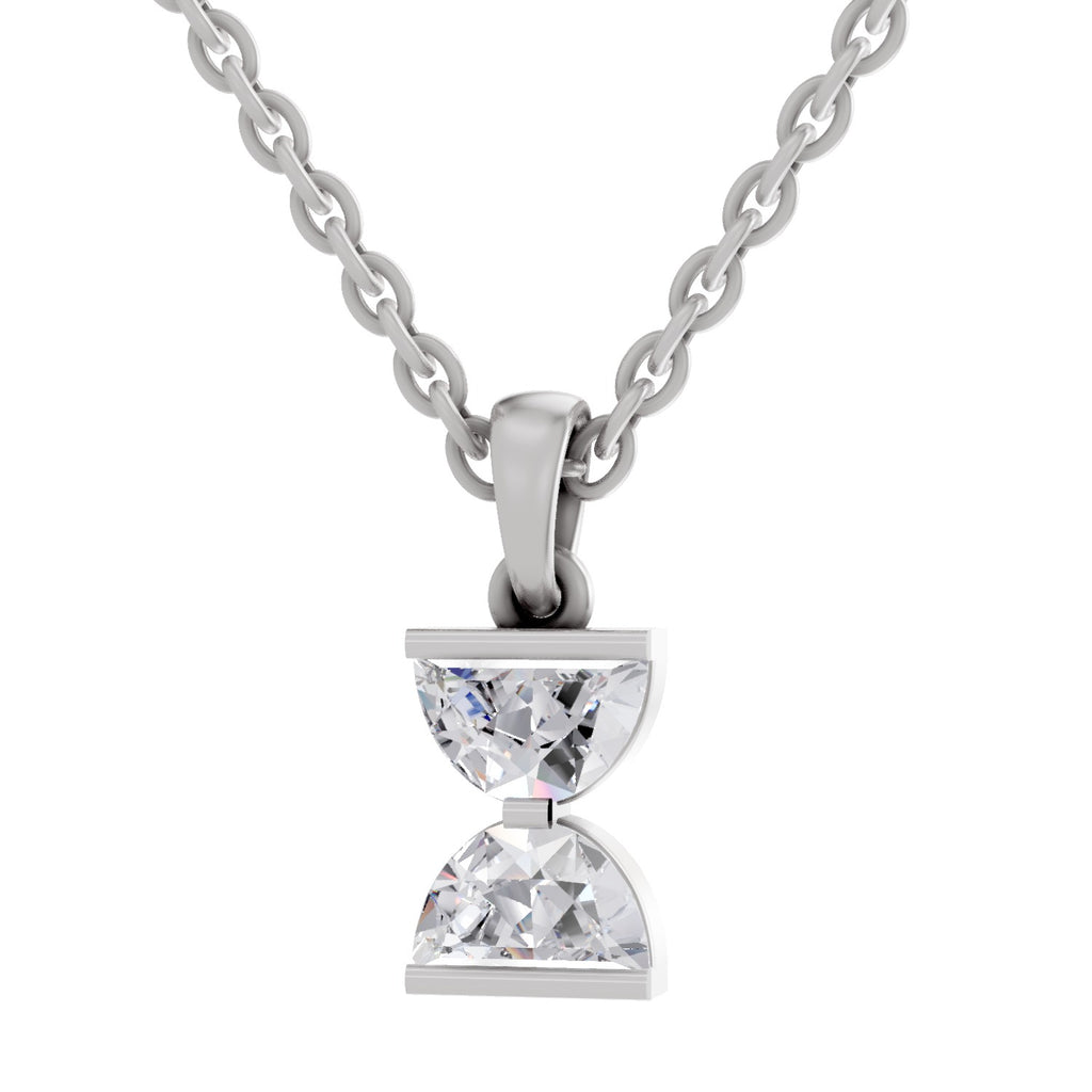 0.79 Carat Lab Grown Diamond Hourglass Pendant in 14K
