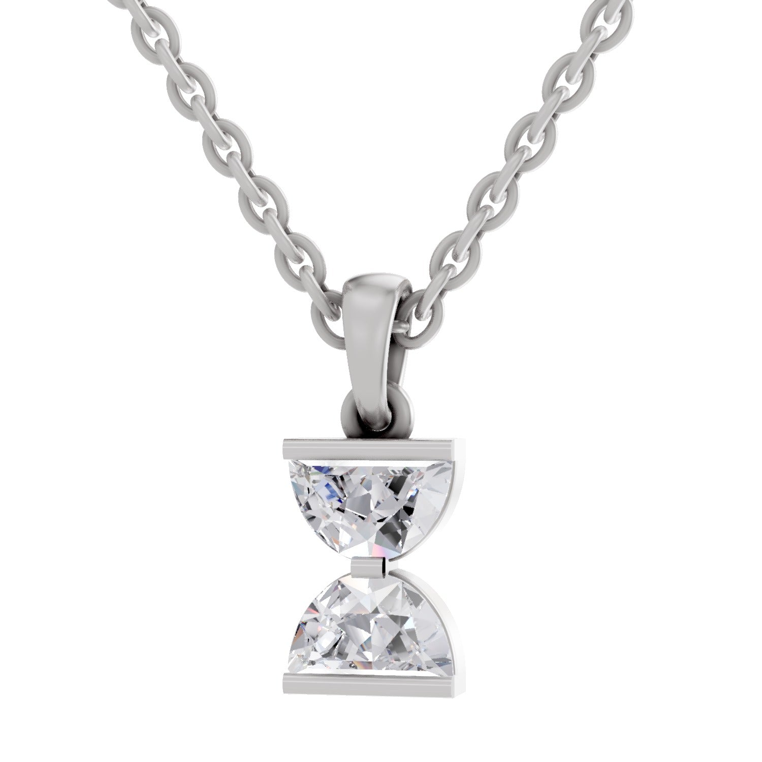 0.79 Carat Hourglass Pendant | 14K White Gold